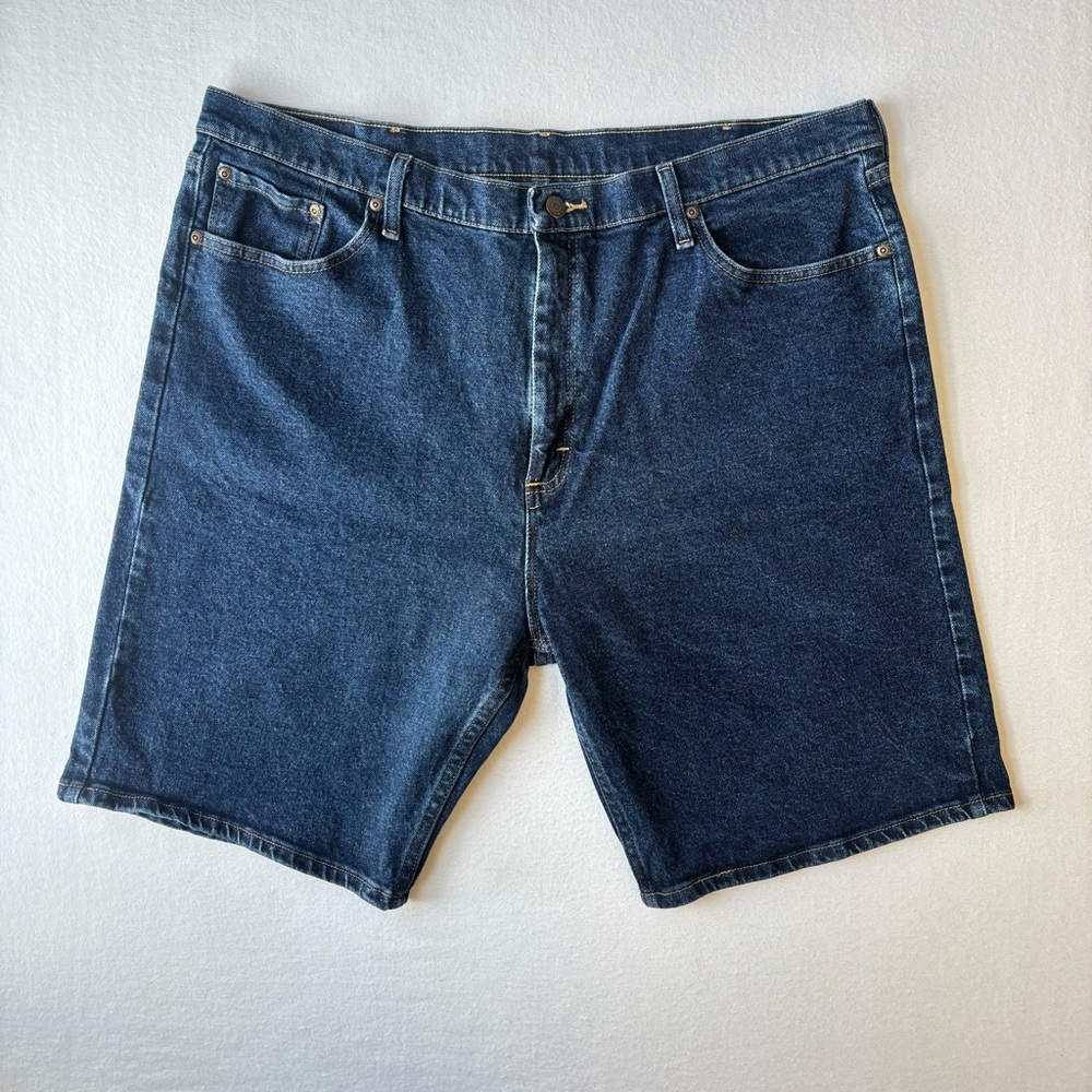 Vintage Wrangler Jorts W40 Mens Denim Shorts Dark Blue Baggy Relaxed Carpenter